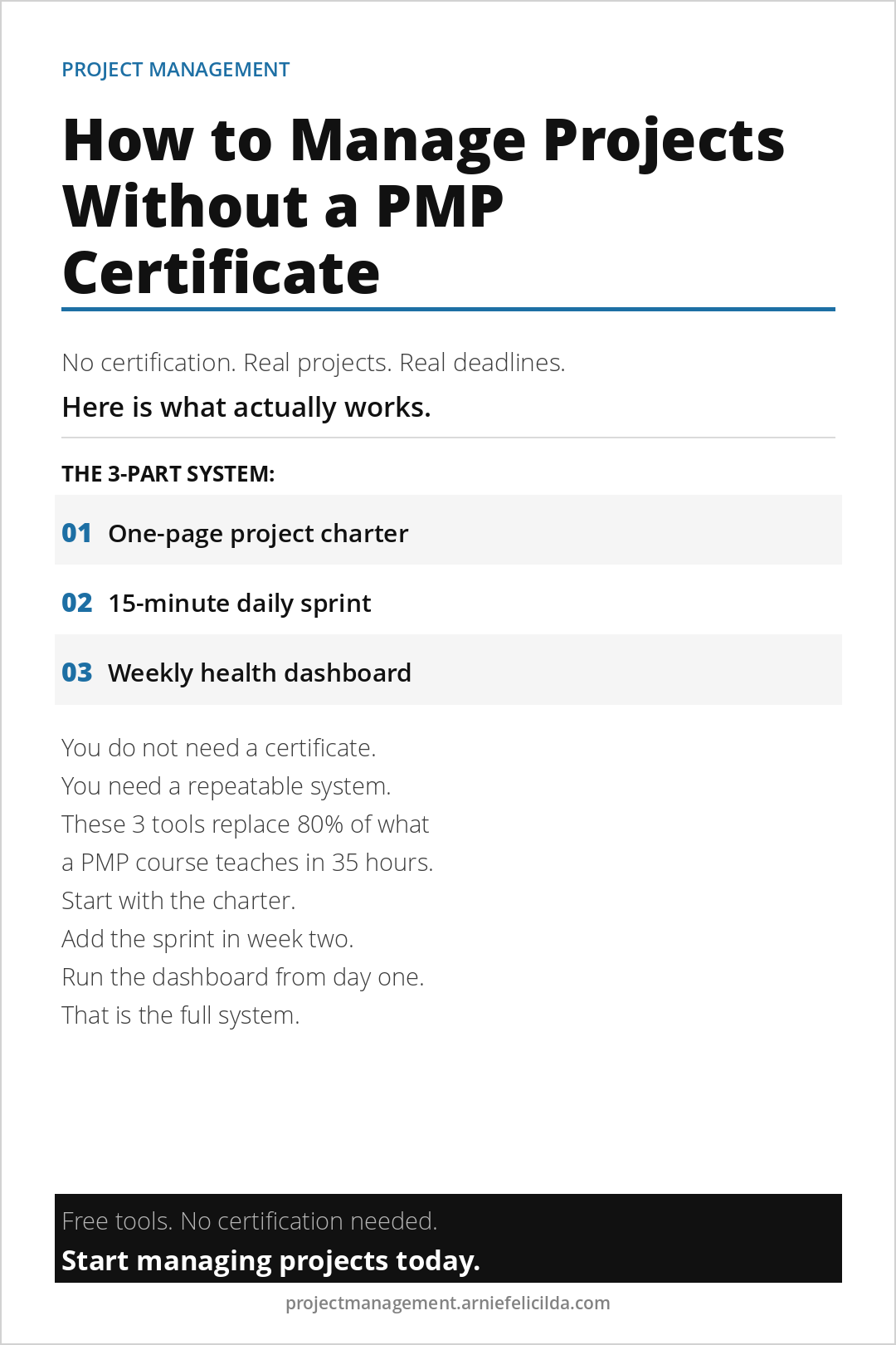 how to manage projects without a pmp certificate