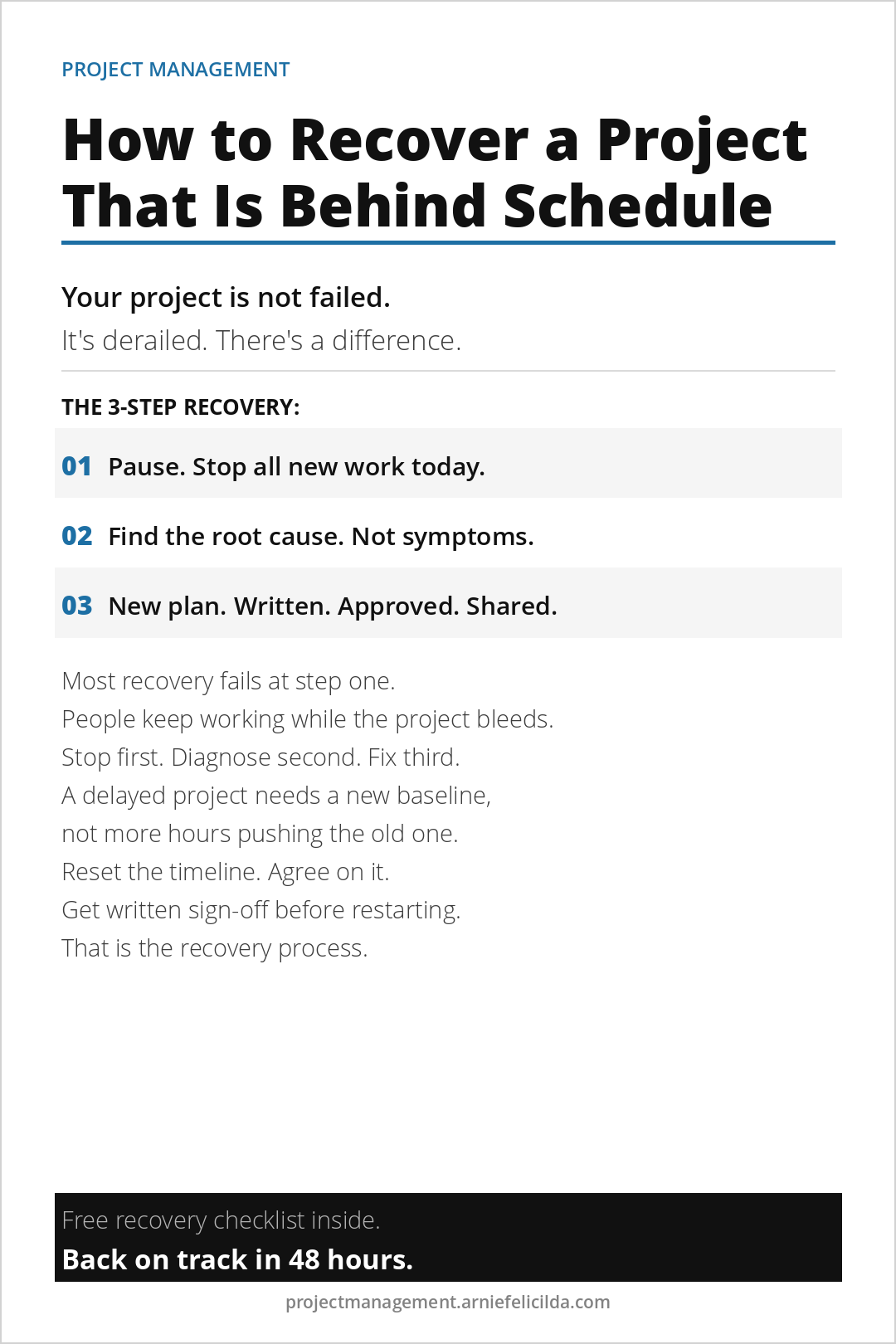 how to recover a project that is behind schedule